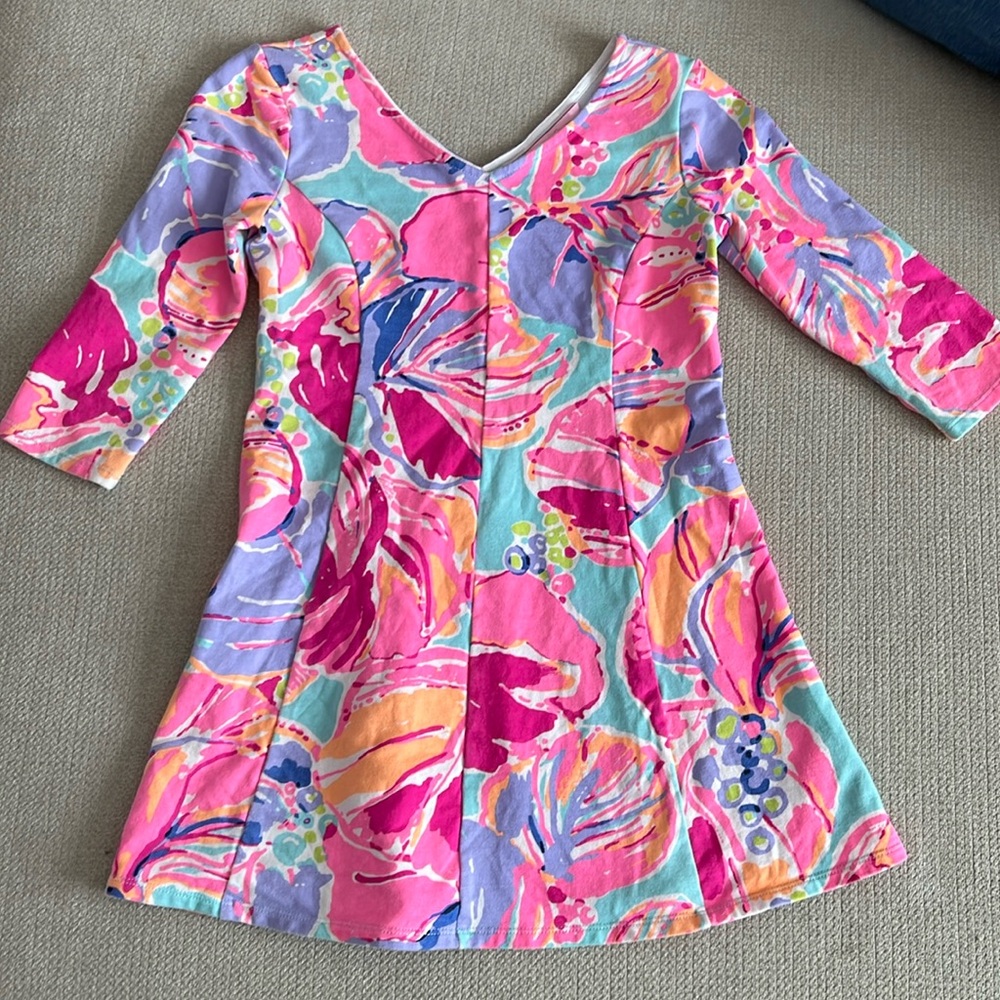 Lilly Pulitzer Dress Amelia Fit Paint by Numbers Girls Large 8-10
